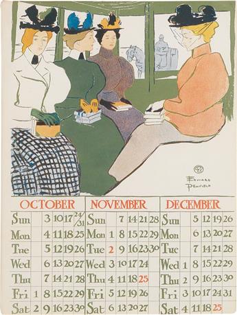 EDWARD PENFIELD (1866-1925). POSTER CALENDAR. Group of 5 sheets. 1896. Each approximately 14x11 inches, 36x28 cm. R.H. Russell & Son, N